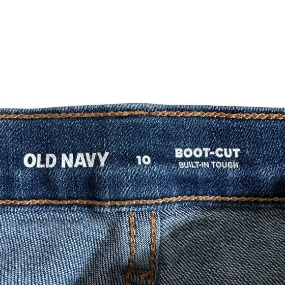 Old Navy Girl’s Boot Cut Jeans Denim Built in Tough Dark Wash Size 10 - Picture 7 of 9